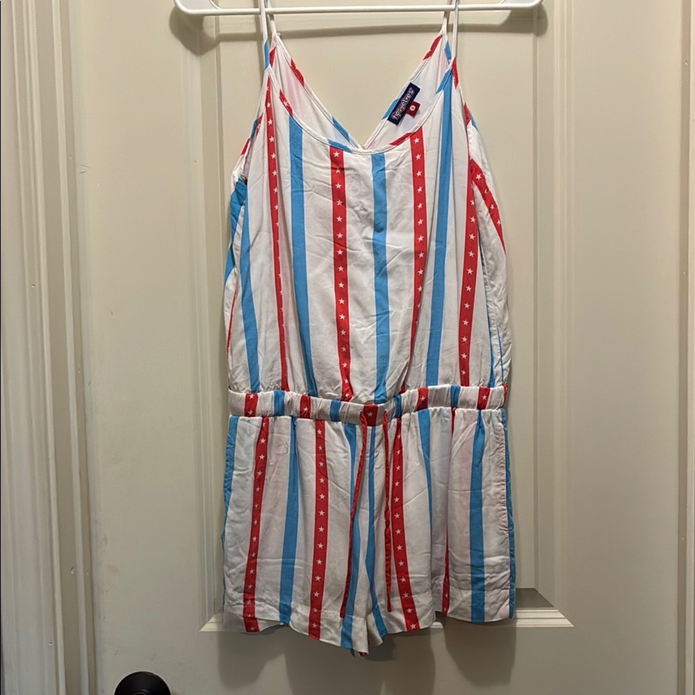 Striped Red and Blue Small Tipsy Elves Romper